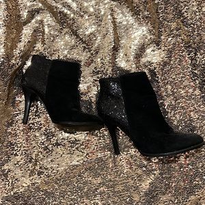 BCBG sparkle heeled booties